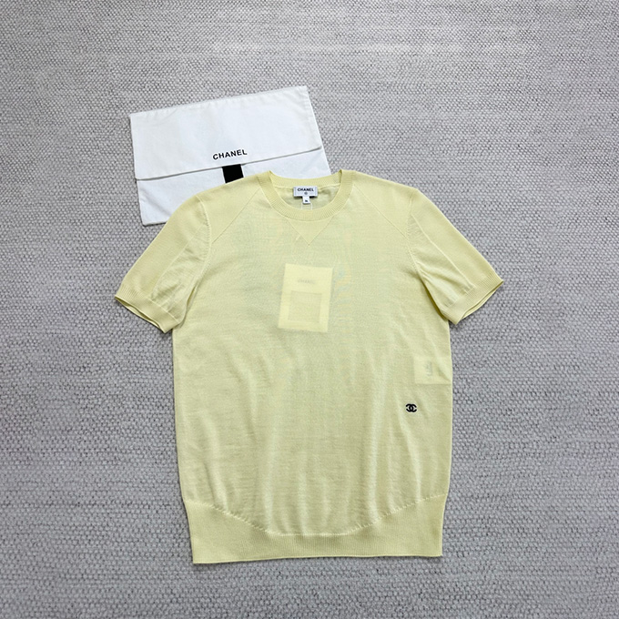 9A+ quality chanel silk cashmere blend knit t-shirt